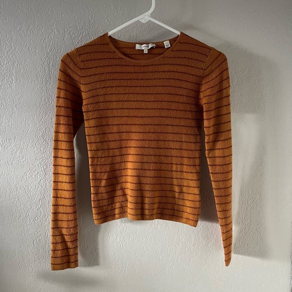 Vince Orange Striped Wool Sweater - Picture 3 of 9